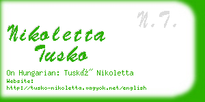 nikoletta tusko business card